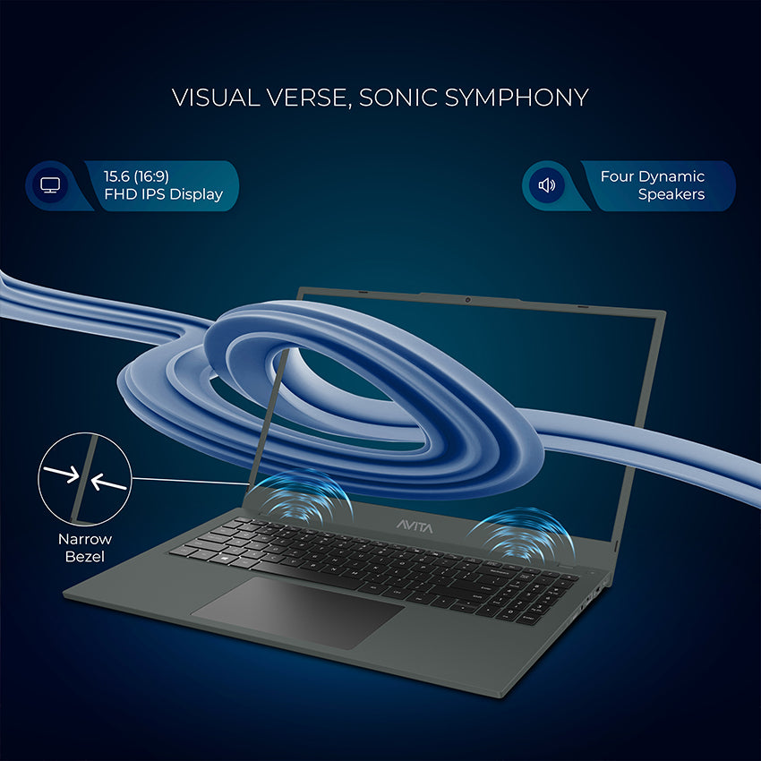 AVITA Liber E 12th Gen Intel core i3 Upto 4.40 GHz 8GB RAM 512GB SSD Expandable Upto 2TB  Windows 11 Home Thin & Light Black 1.84 Kg